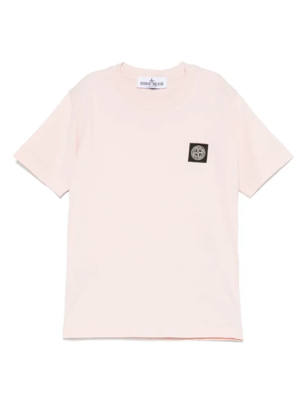 Stone Island Junior logo-patch T-shirt | Pink | FARFETCH