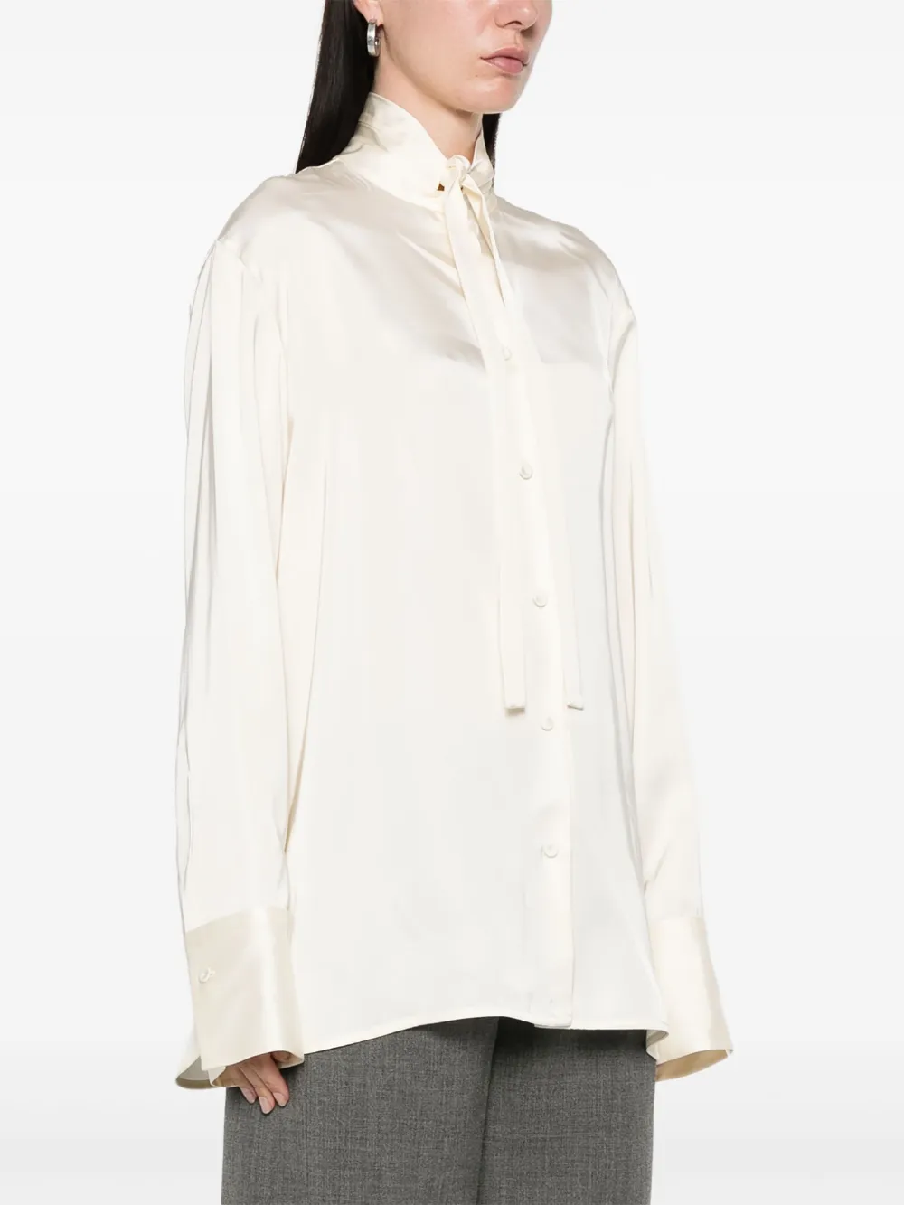 Jil Sander Satijnen overhemd Beige