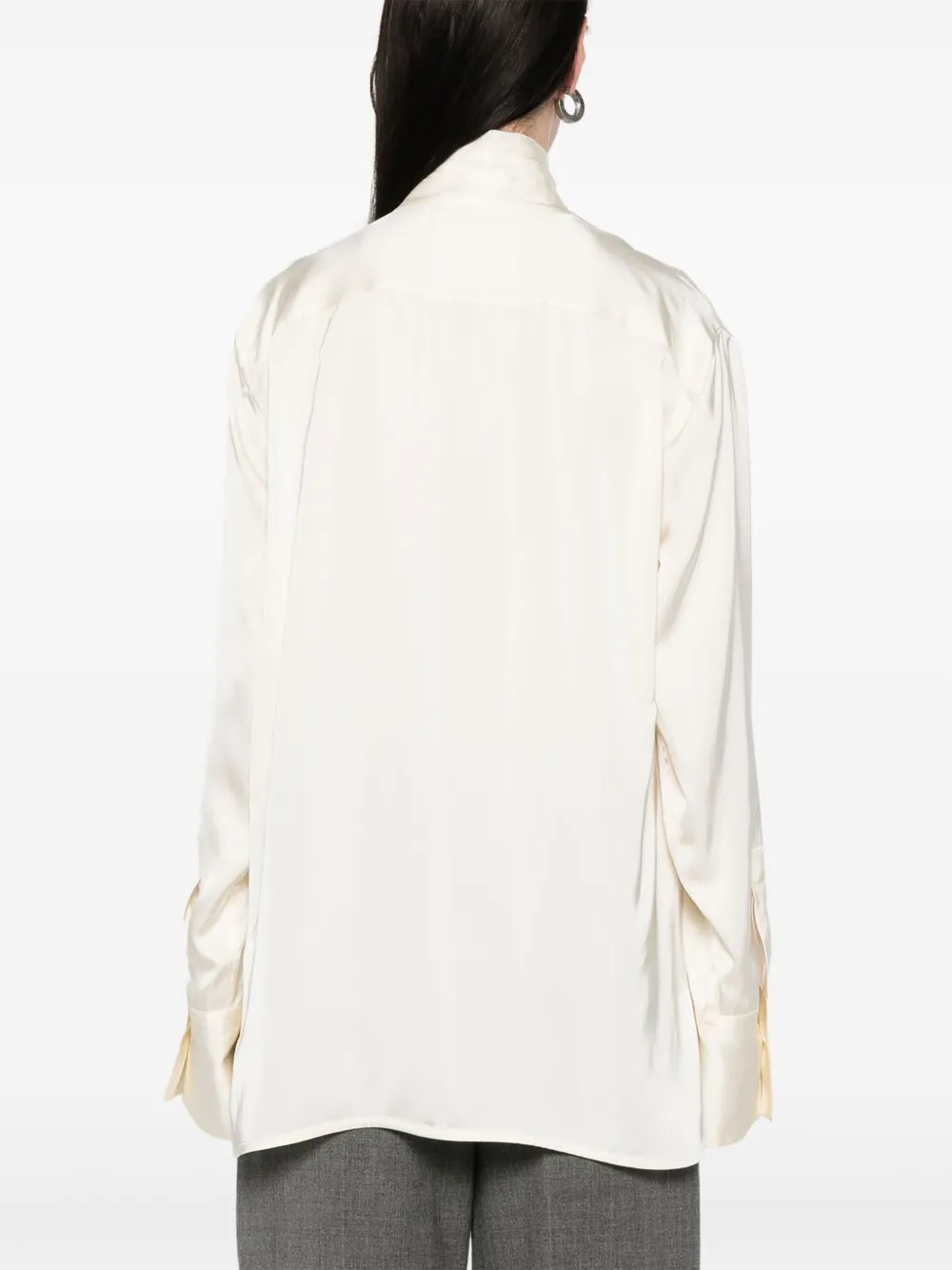 Jil Sander Satijnen overhemd Beige