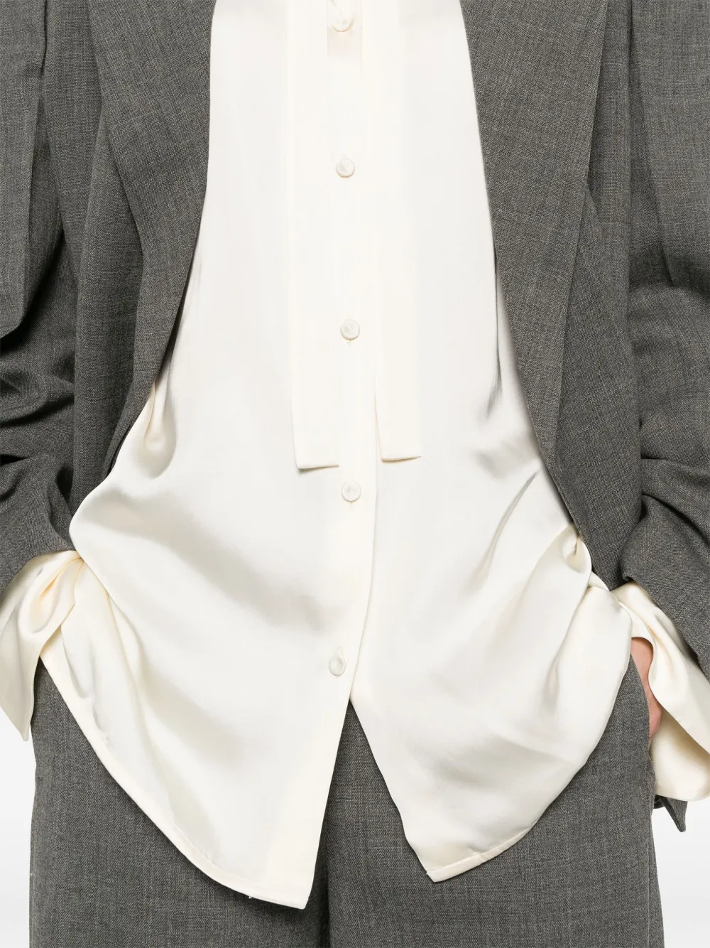 Jil Sander Satijnen overhemd Beige