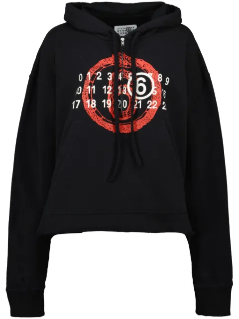 MM6 Maison Margiela numbers-motif hoodie