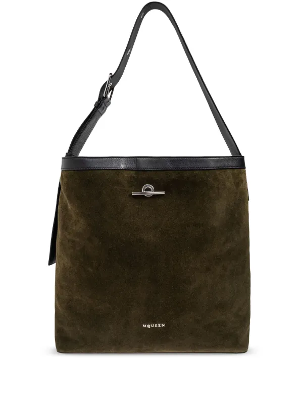 Alexander McQueen Suede Tote Bag in Green