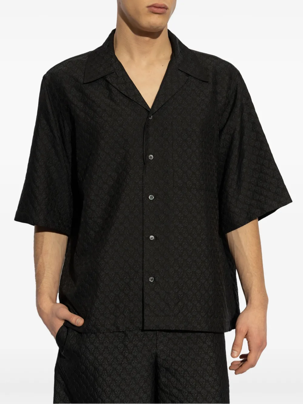 Alexander McQueen Overhemd met print Zwart