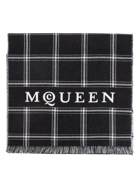Alexander McQueen mascada con logo en intarsia