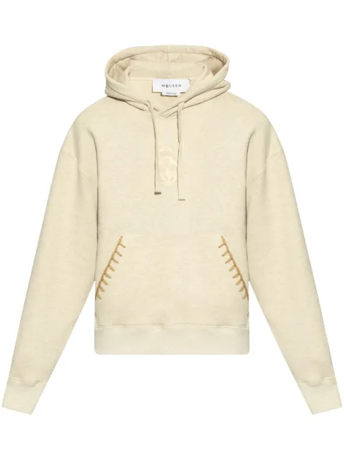 Hoodie à motif tête de mort brodé - Alexander McQueen - Modalova