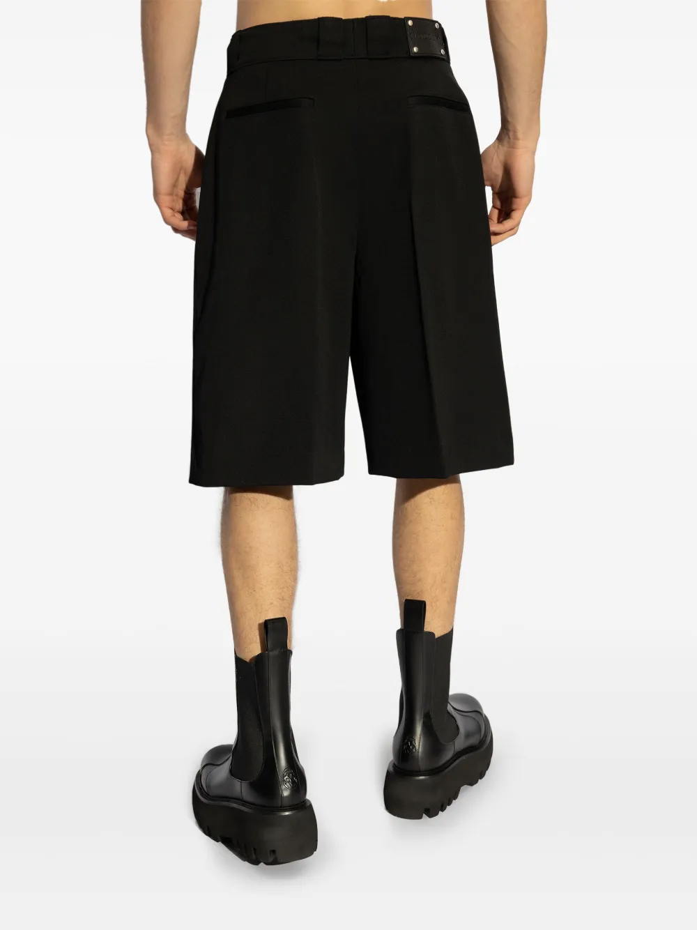 Alexander Mcqueen Formal Wool Bermuda Shorts In Black
