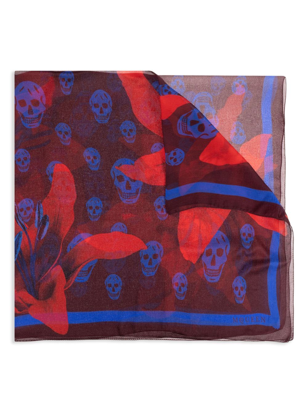 Alexander McQueen printed scarf Rood