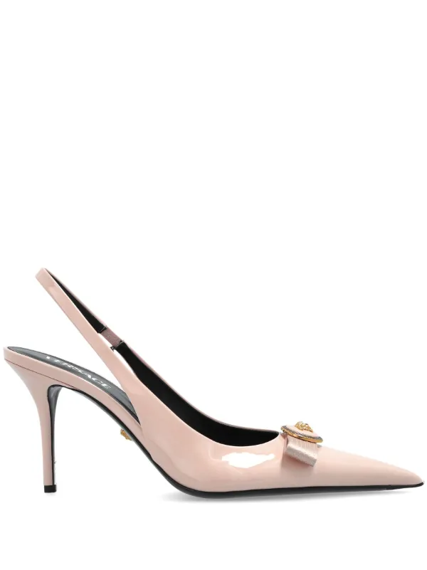 Versace 85mm Gianni Ribbon Pumps Pink FARFETCH OM