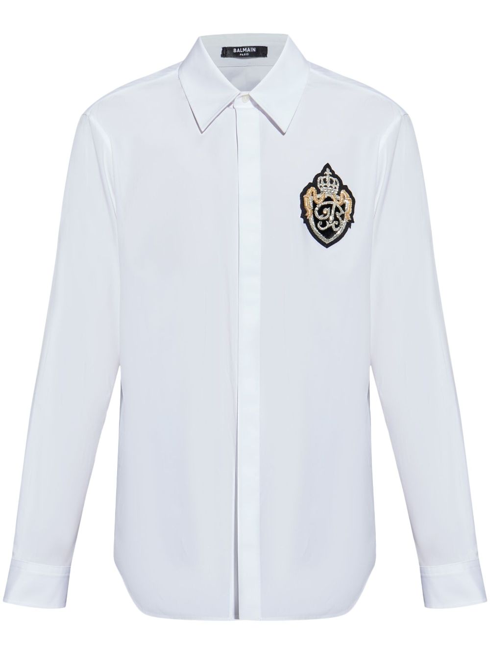 Balmain logo-appliqué shirt - White