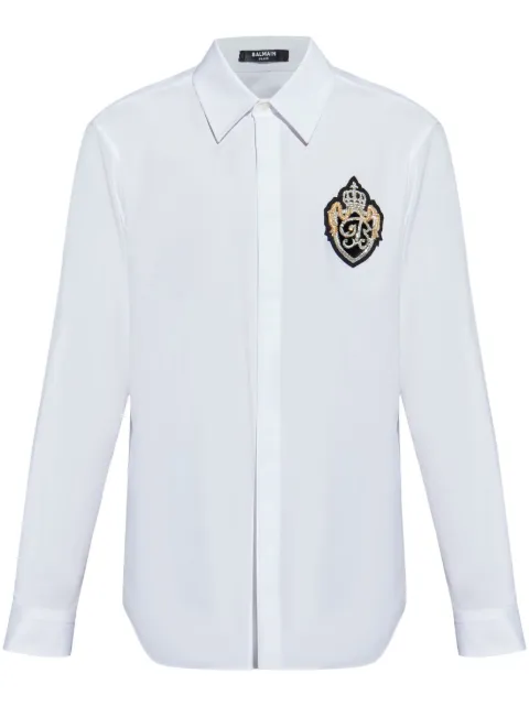 Balmain camisa con aplique del logo