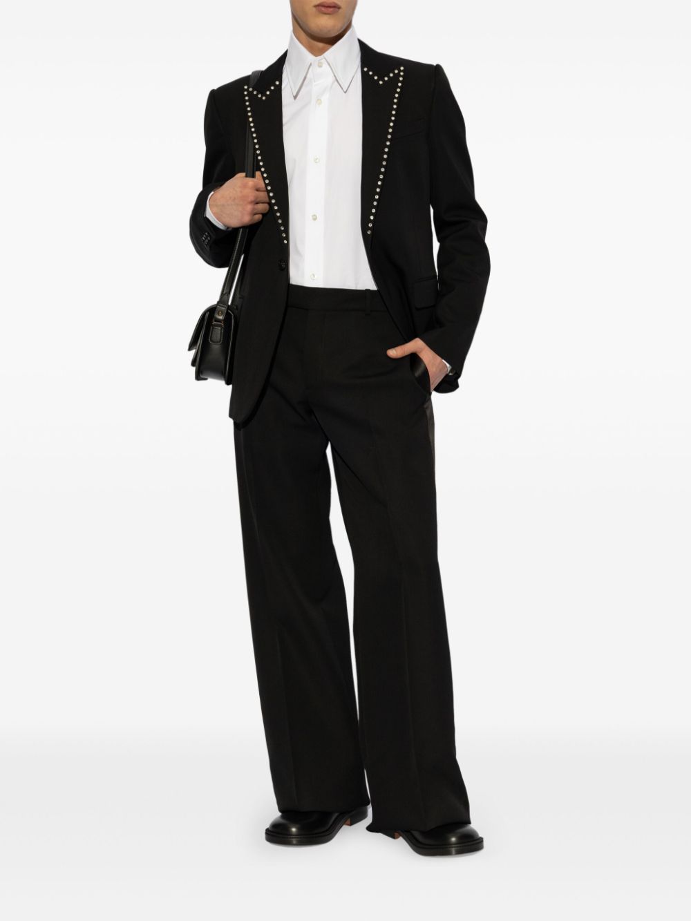 Alexander McQueen wide-leg tuxedo trousers - Zwart