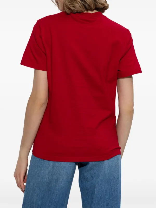 Versace logo-print T-shirt | Red | FARFETCH