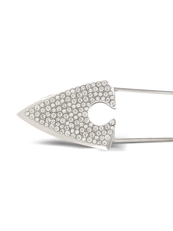 Alexander McQueen Jewelled Arrow Safety Pin Brooch Silver FARFETCH