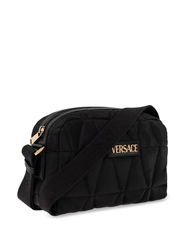 【関税&送料込】Versace Borsa Versace Myth In Nylon Versace Myth Quilted Hobo Messenger Bag Black,Gold | VERSACE US