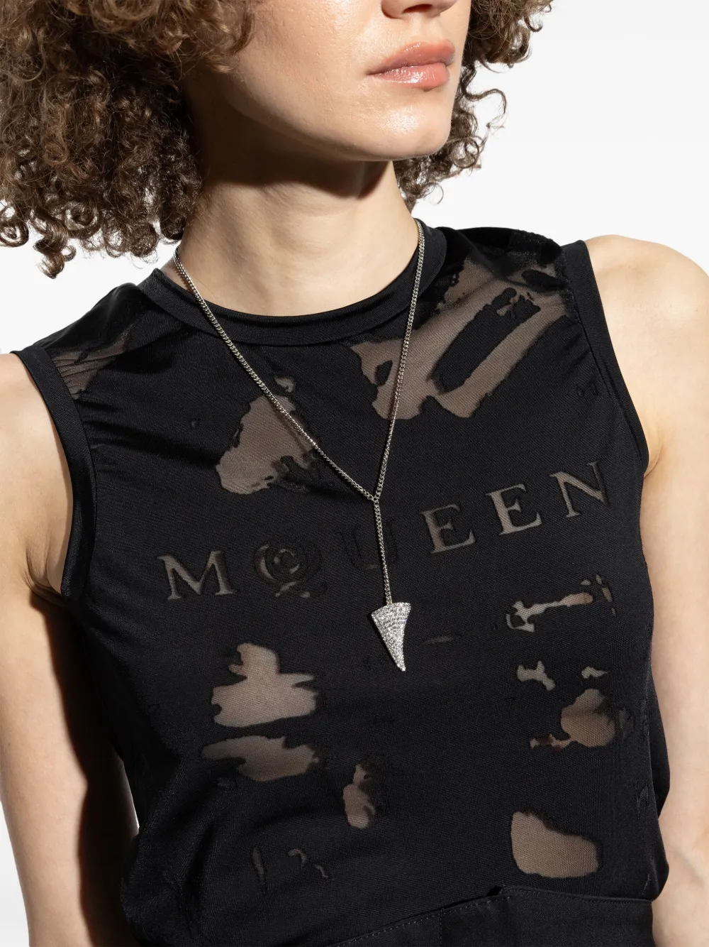 Alexander McQueen Jewelled Tiger Claw necklace - Zilver