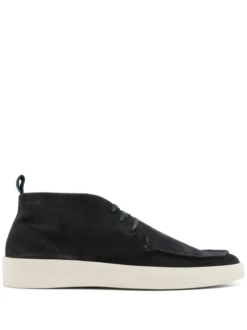 BOSS bottines en daim - Bleu - BOSS - Modalova