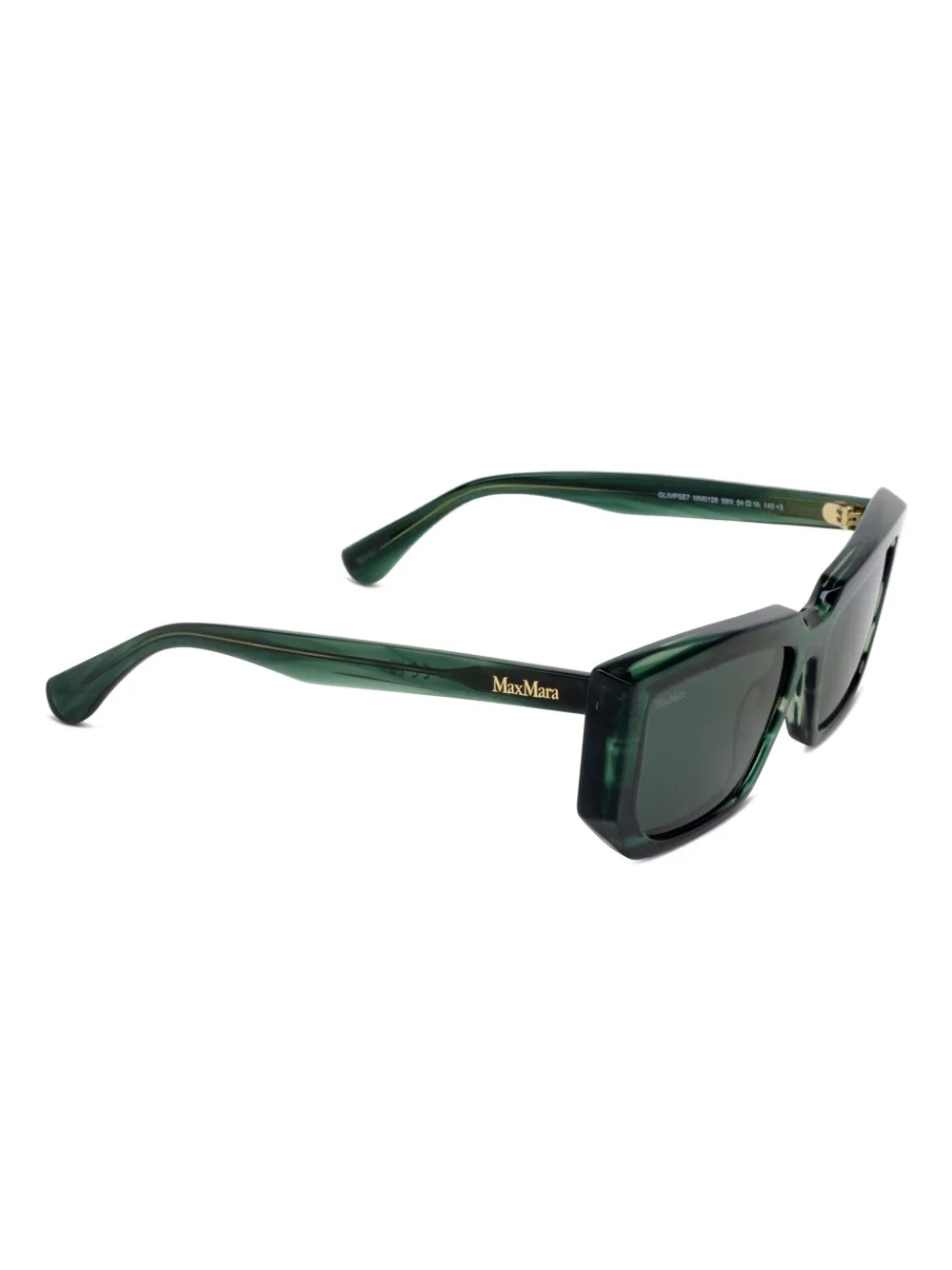 Max Mara Eyewear MM0126 gestreepte zonnebril met geometrisch montuur Groen