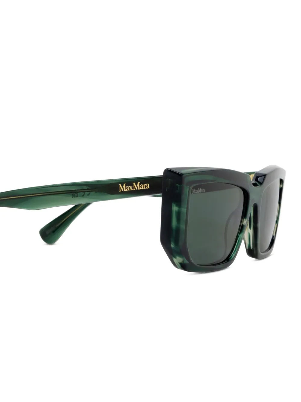 Max Mara Eyewear MM0126 gestreepte zonnebril met geometrisch montuur Groen