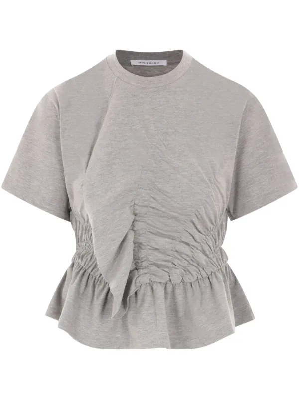 【新品、本物、当店在庫だから安心】 Bahnsen Cecilie シャーリング JP FARFETCH | グレー | Tシャツ トップス