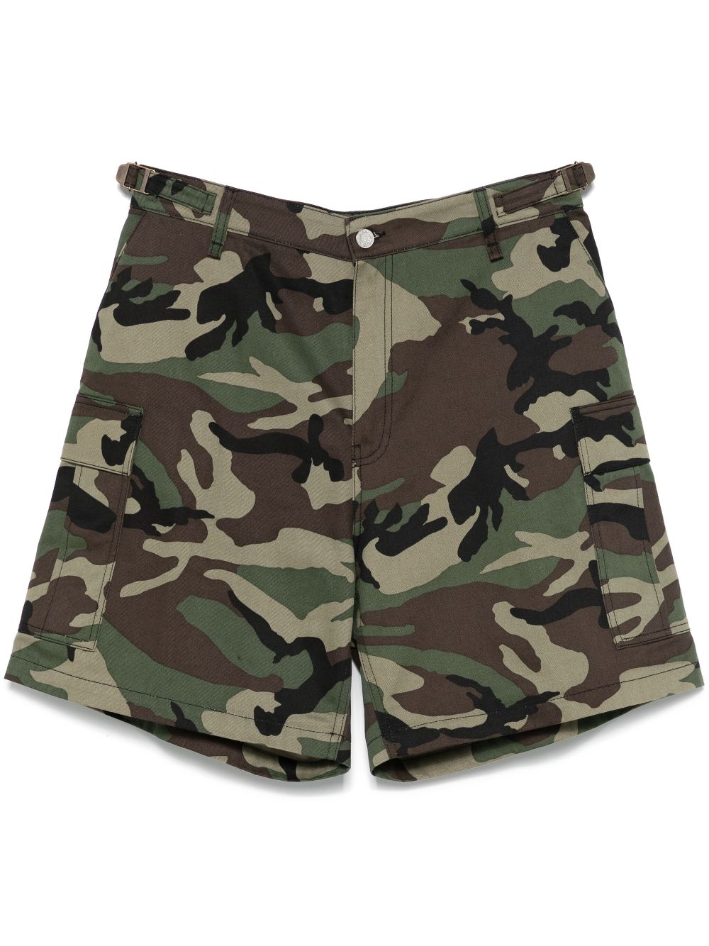 camouflage-pattern cargo shorts