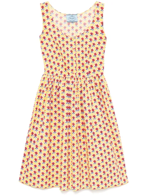 Robe à fleurs imprimées - Prada Pre-Owned - Modalova