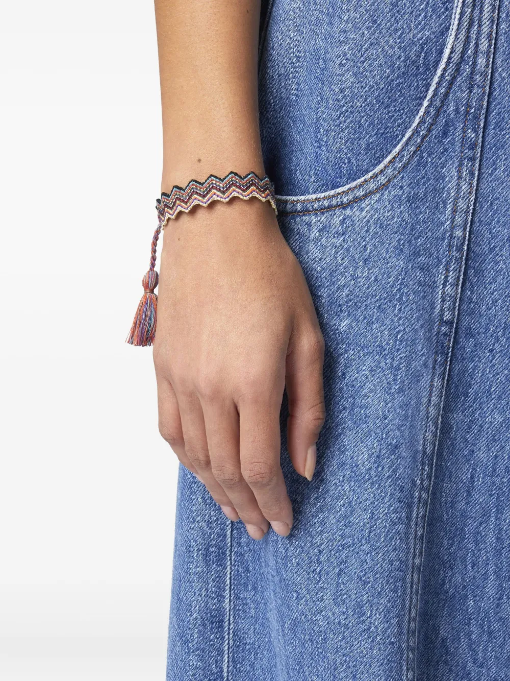 Missoni Home Holiday armband met kwastje en zigzag-patroon - Oranje
