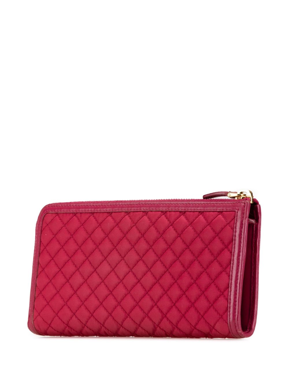 Prada Pre-Owned 21st Century Quilted Tessuto Zip Around Wallet long wallets - Roze