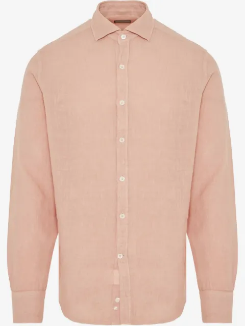 Canali Camisa de linho mangas longas