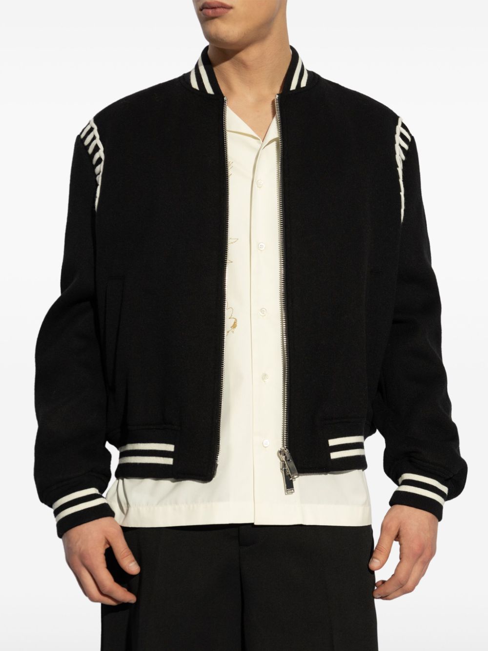 Alexander McQueen embroidered bomber jacket - Zwart