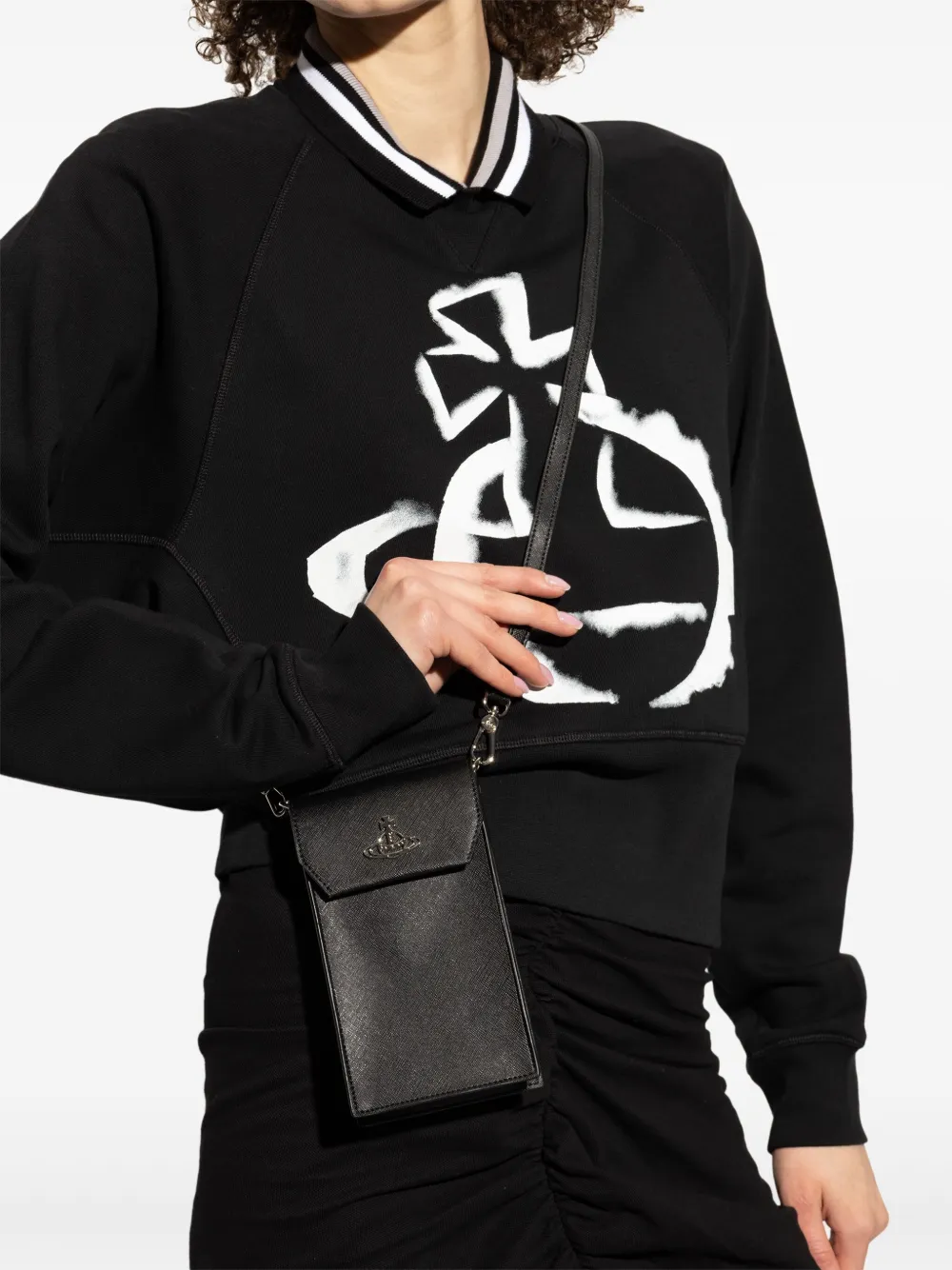 Vivienne Westwood Orb-plaque phone bag - Zwart