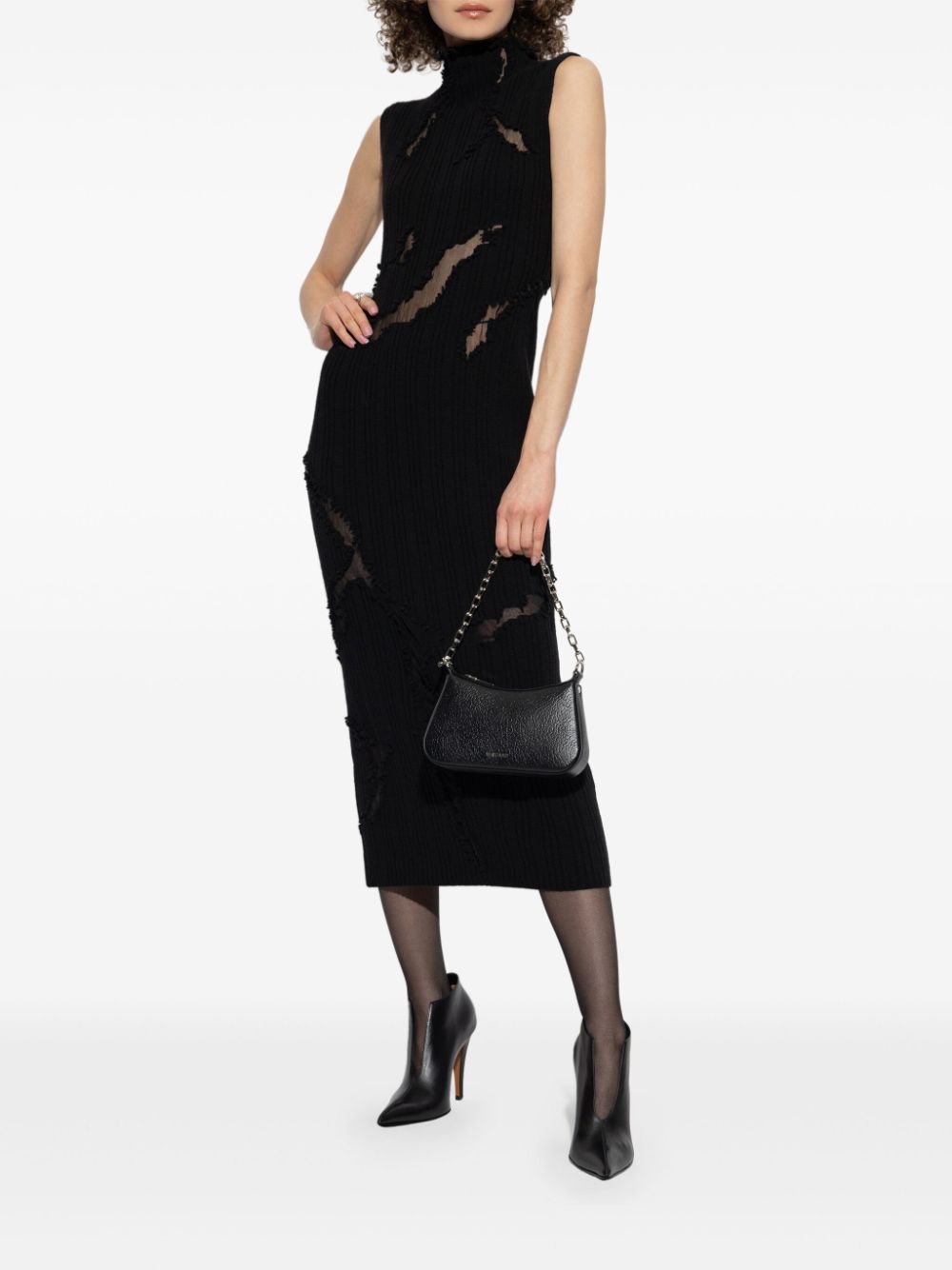 Alexander McQueen cut-out midi dress - Zwart