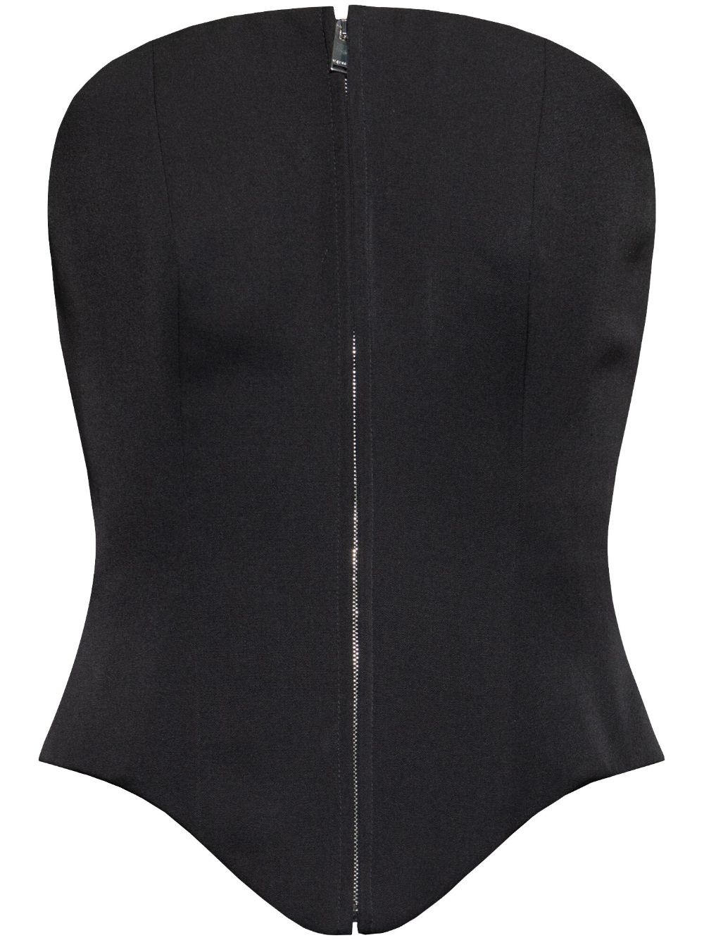 Alexander McQueen zip-up corset top - Black