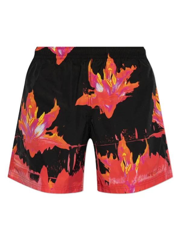 Alexander McQueen Graphic-print Shorts in Black