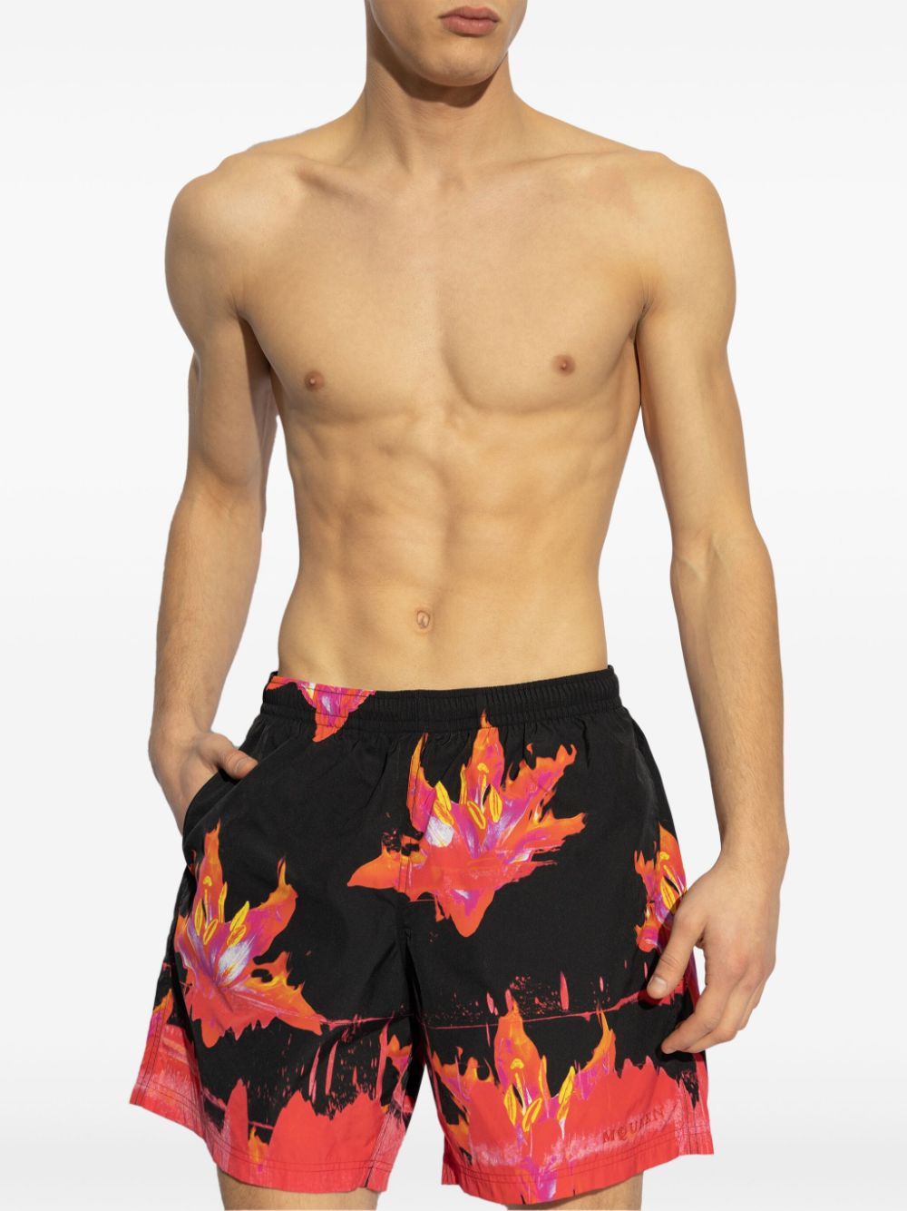 Alexander McQueen Shorts met grafische print - Zwart