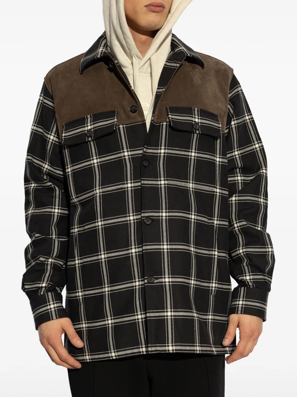 Alexander McQueen Geruit overhemd Bruin