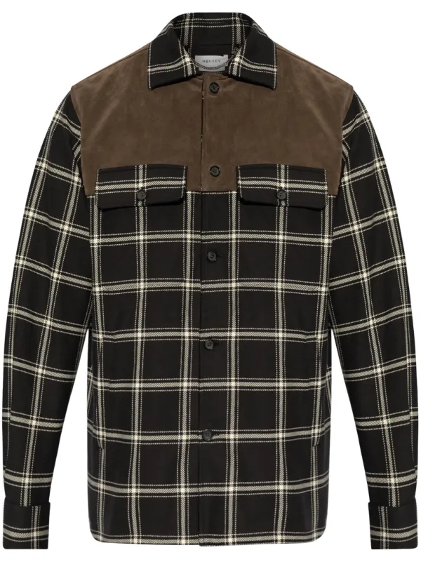 Alexander McQueen Checked Shirt in Brown