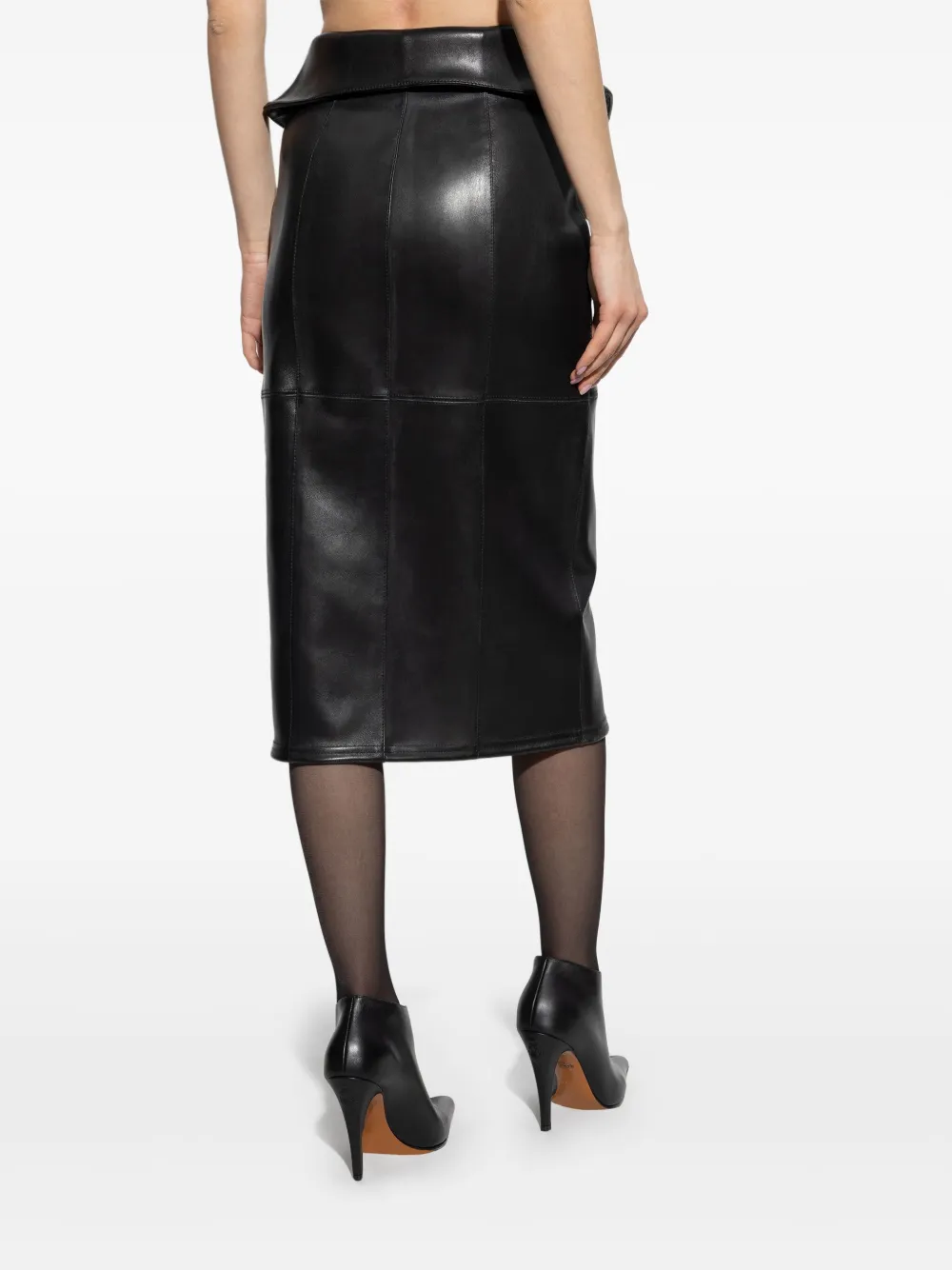 Alexander McQueen leather pencil skirt Zwart