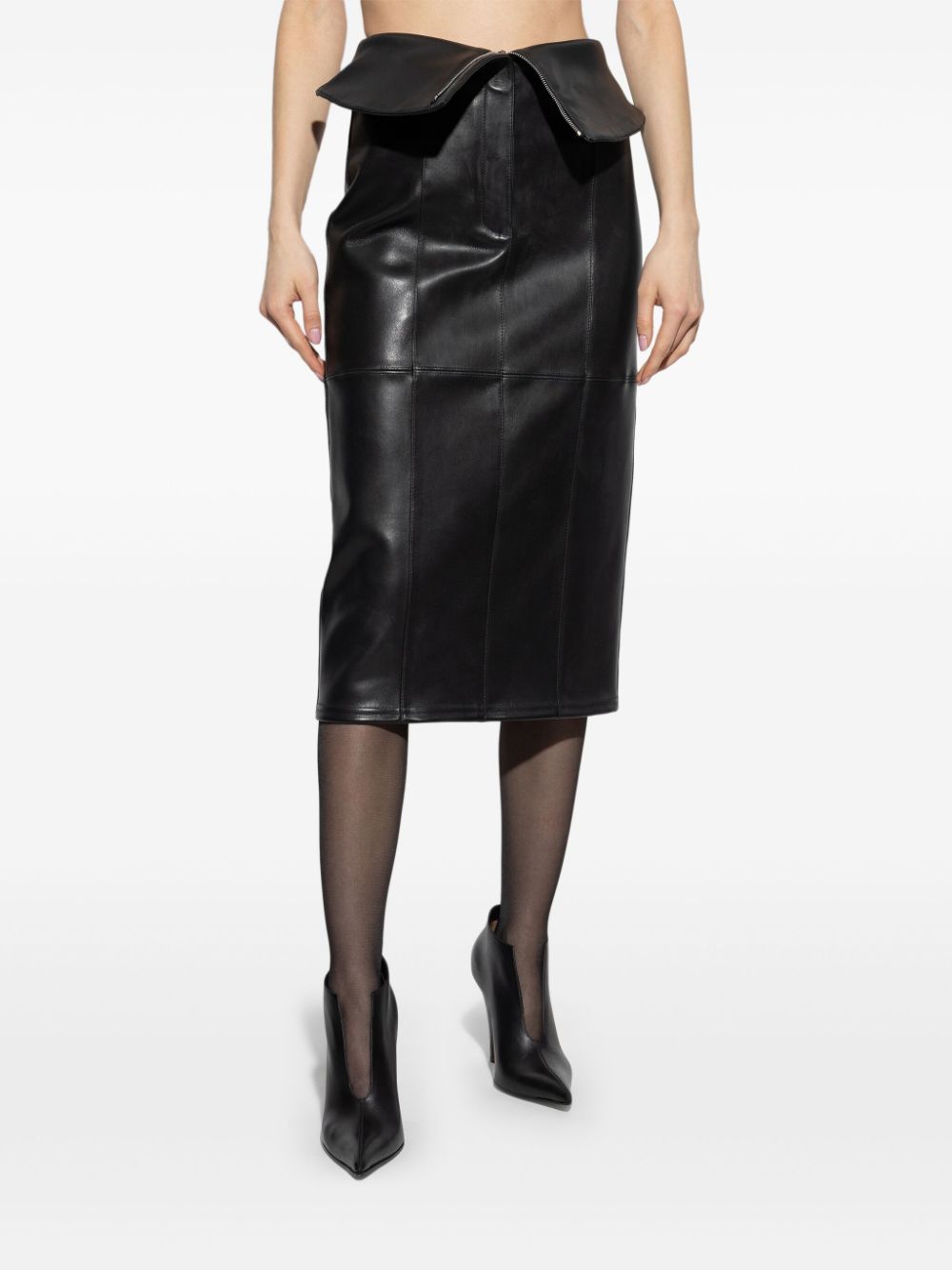 Alexander McQueen leather pencil skirt Zwart