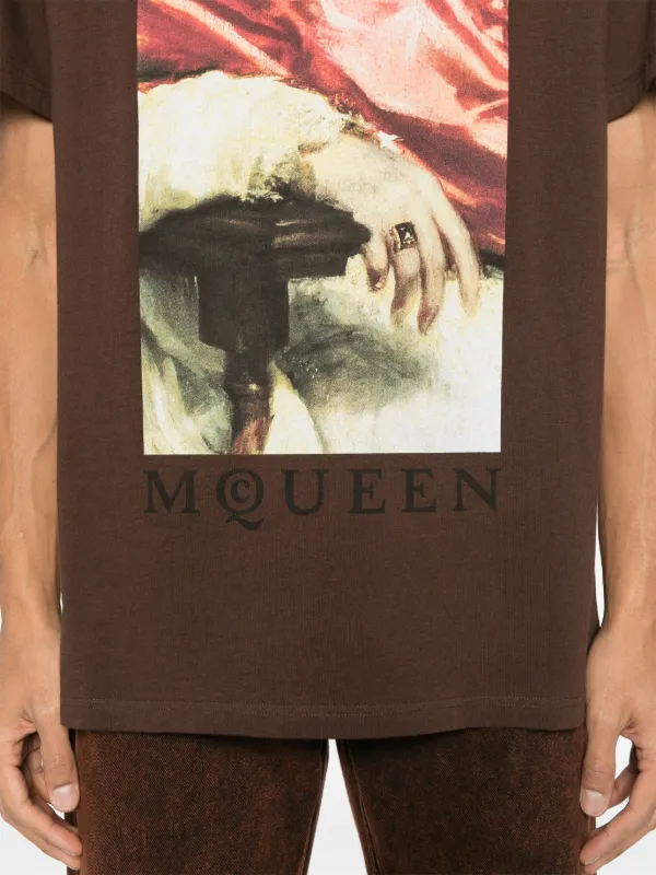 Alexander McQueen Logo graffiti-print t-shirt | Black | FARFETCH