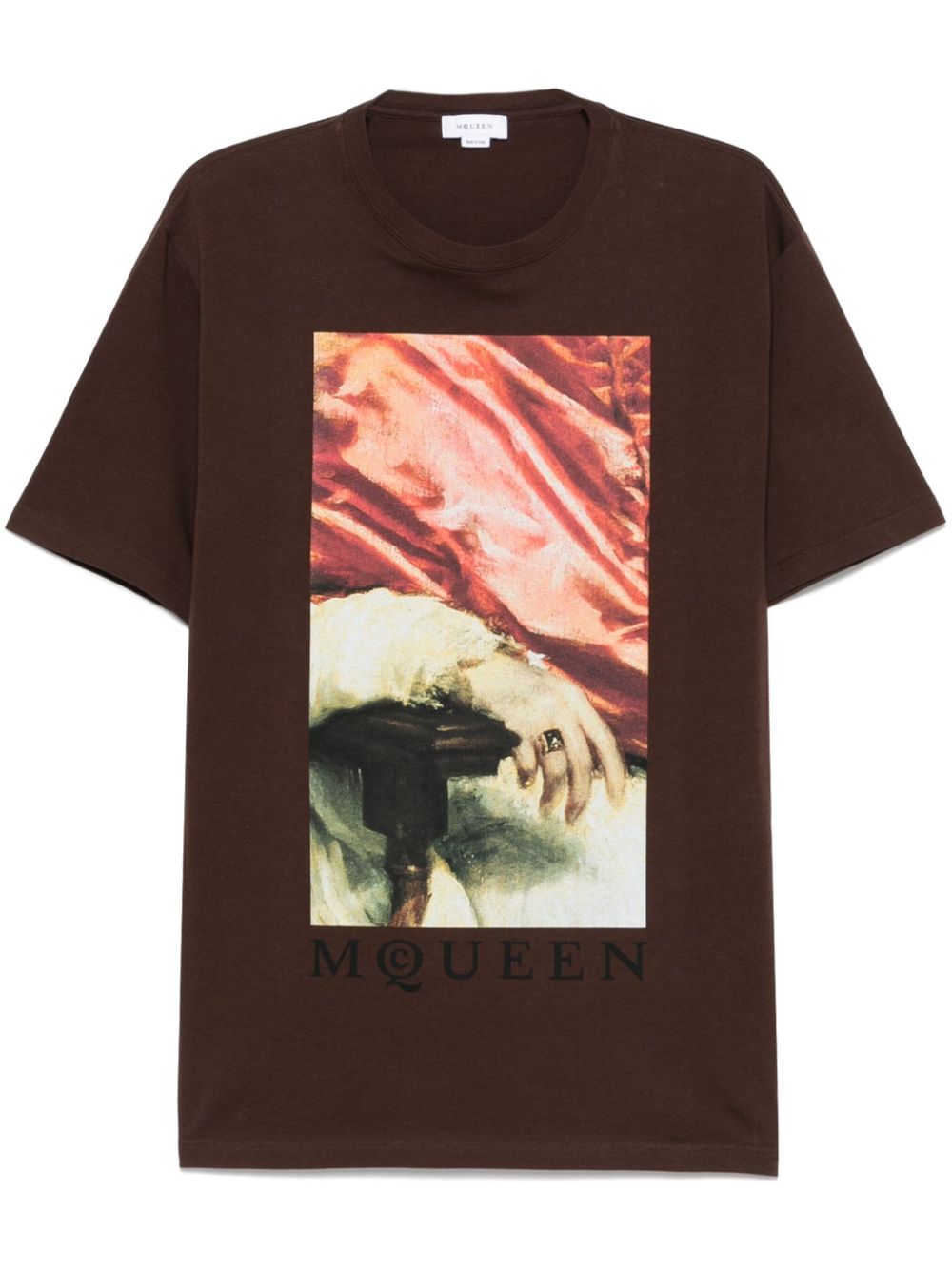 Alexander McQueen graphic-print T-shirt - Brown