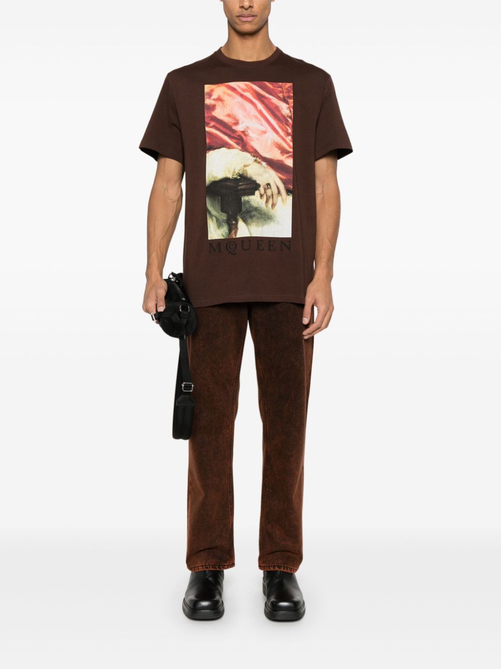 Alexander McQueen graphic-print T-shirt - Bruin