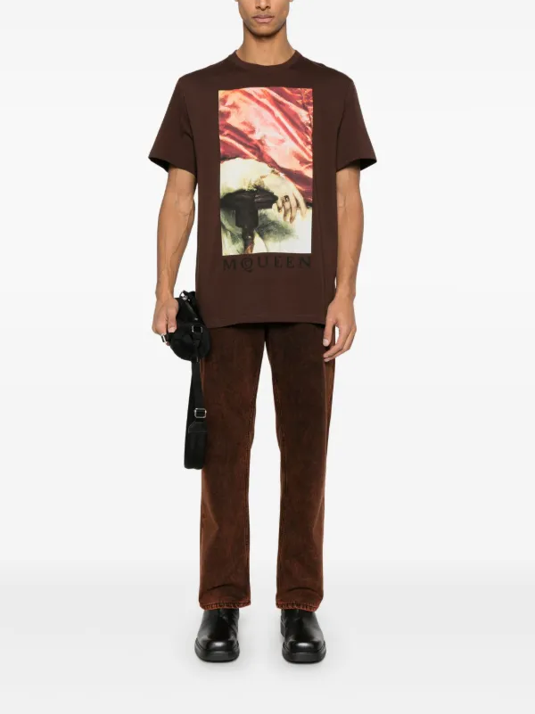 Alexander McQueen Logo graffiti-print t-shirt | Black | FARFETCH