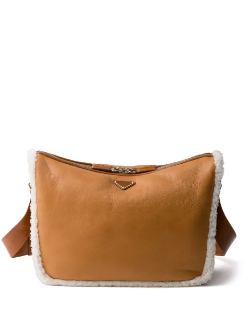 Prada shearling shoulder bag