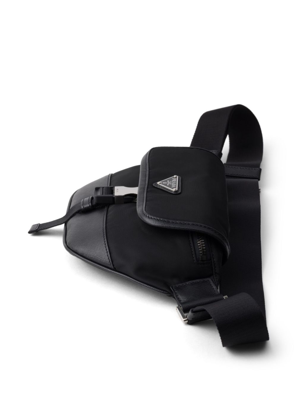 Prada leather-trim belt bag Zwart