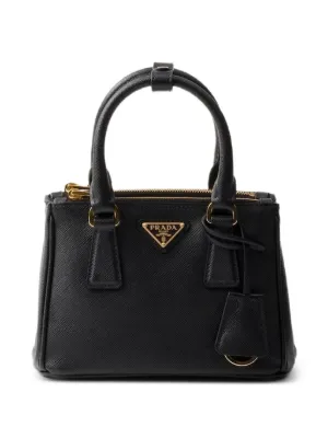 Prada Mini Panier Saffiano Leather Tote Bag | Black | FARFETCH