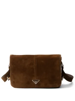 Prada レザーショルダーバッグ | ブラウン | FARFETCH JP