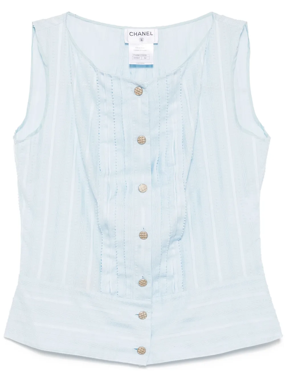 CHANEL Pre-Owned camisa con botones | azul | Image 1