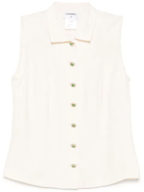 CHANEL Pre-Owned embellished button shirt