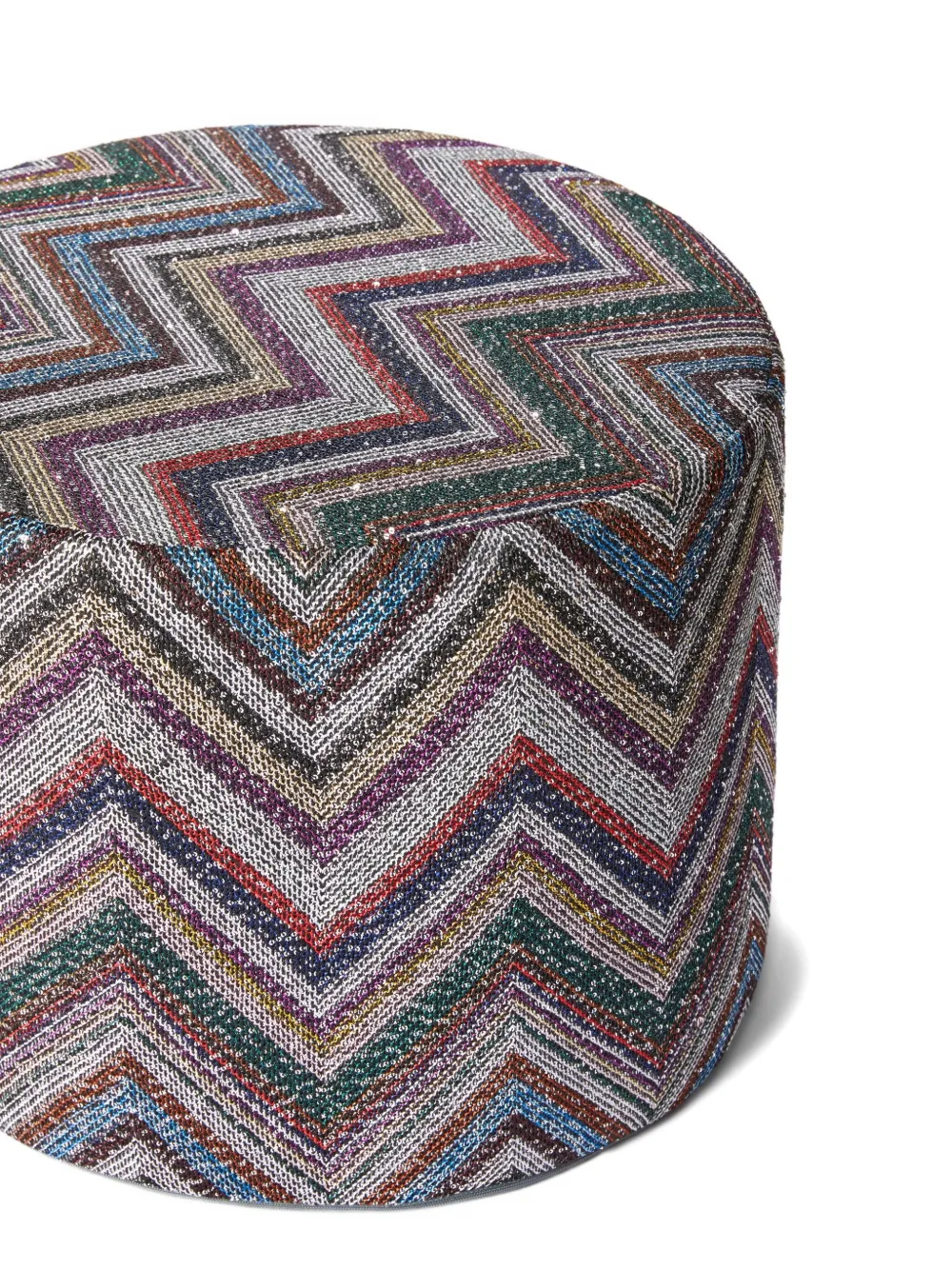 Missoni Holiday Zig-zag Glitter Cylinder Pouf In Multi