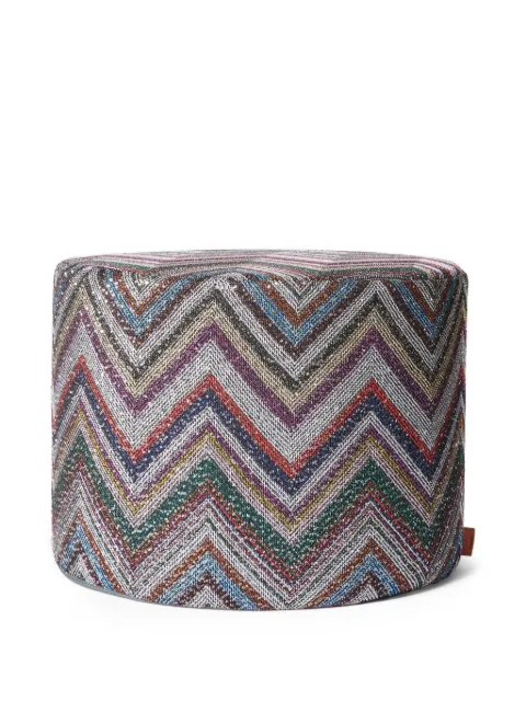 Missoni Home Holiday zig-zag glitter cylinder pouf 